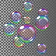 Multicolored soap bubbles Transparency only in vector file N4