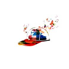 Colorful vector cap background with butterflies