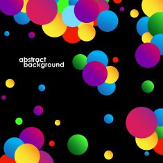 Abstract colorful circles background on black Vector illustration Eps 10