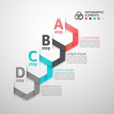 Modern business step origami style options banner N6