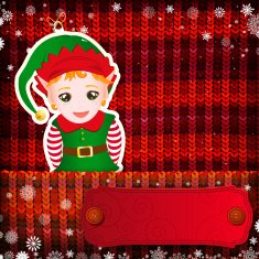 Christmas decorations on handmade knitted background N4
