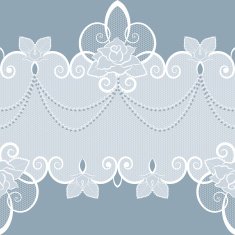 Lace pattern with pearls and roses