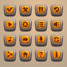 Cartoon stone buttons