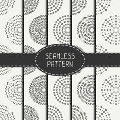 Set of geometric art hipster seamless pattern with circle round