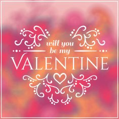 Love You Text on Blurred background with floral ornament Valentines N7