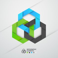 Modern business step origami style options banner N7