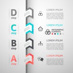 Modern business step origami style options banner N8
