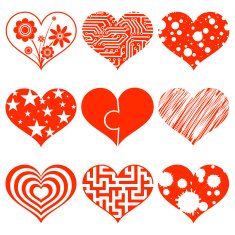 Set of hearts N5