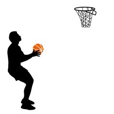 Black silhouettes of men playing basketball N2