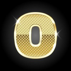 Vector metal gold letter O