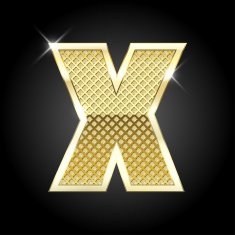 Vector metal gold letter X