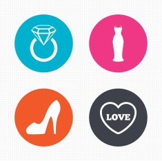 Wedding dress icon Women's shoe symbol N12