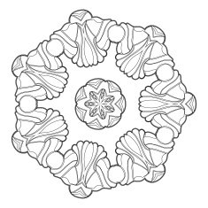 Vector Beautiful Deco Black Mandala N256