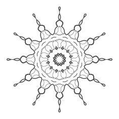 Vector Beautiful Deco Black Mandala N259