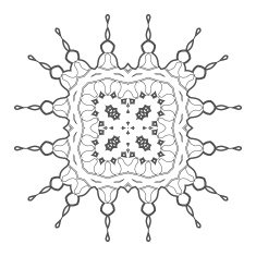 Vector Beautiful Deco Black Mandala N260