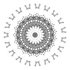 Vector Beautiful Deco Black Mandala N263