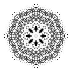 Vector Beautiful Deco Black Mandala N264