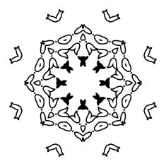 Vector Beautiful Deco Black Mandala N265