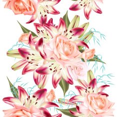 Vector seamless pattern for wallpaper design with flowers N2