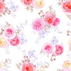 Purple sweet roses seamless vector print