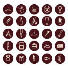 beauty women accessories outline icons