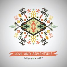 Colorful decorative element on native ethnic style N2