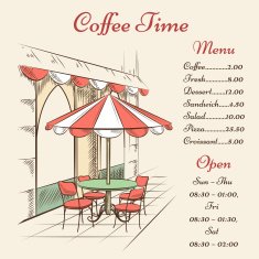 Vector street cafe poster