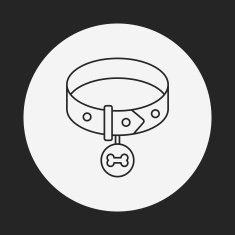 dog chains line icon N12