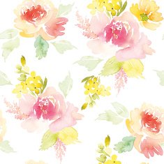 Watercolor flower pattern N23