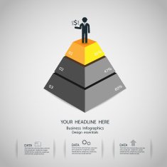 abstract Pyramid type infographic elements vector