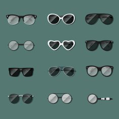 Set of realistic glasses vector