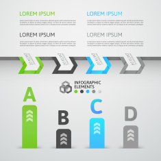 Modern business step origami style options banner N11