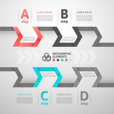 Modern business step origami style options banner N12