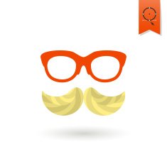 Hipster Mustache Leaves N8