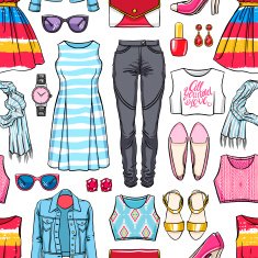 colorful female summer clothing