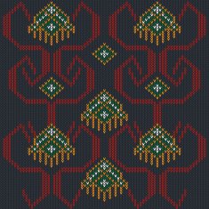 Abstract Design Vintage Knitted Pattern Seamless Background