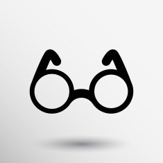 Vector Round Glasses Icon Symbol vision specs decoration N8