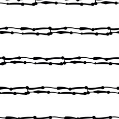 Seamless black and white pattern with abstract decorative elemen