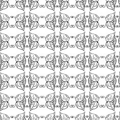 Seamless black and white pattern with abstract decorative elemen N3