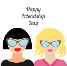 Happy Friendship Day Fashion blond brunet woman Best friends Flat