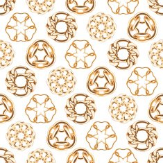 Abstract golden chains circles seamless background