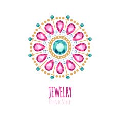 Elegant gemstones vector jewelry decoration N6