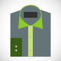 Color folded shirt with badge design concept