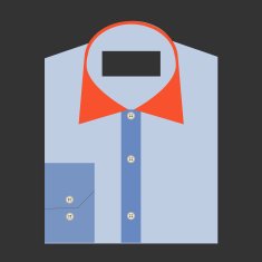 Color folded shirt with badge design concept N3