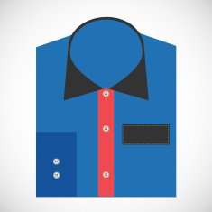 Color folded shirt with badge design concept N4