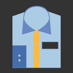 Color folded shirt with badge design concept N5