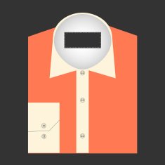 Color folded shirt with badge design concept N9
