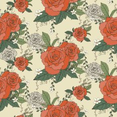 elegant seamless rose pattern over beige