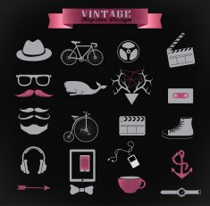 Hipster style elements and icons N20