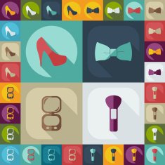 Flat concept set modern design with fashion beauty N2
